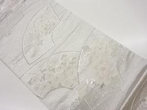 地紙に花々・流水模様織出し袋帯